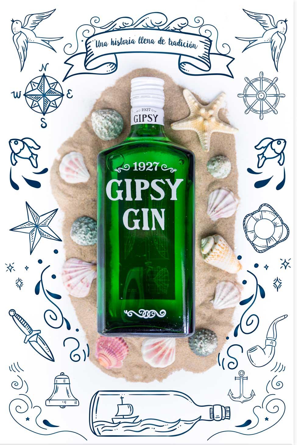 foto botella Gipsy Gin publicidad